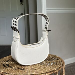 Urban Outfitters Lucy Crescent Bag In White And Silver